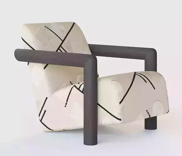 Fabric Chair beige low-poly