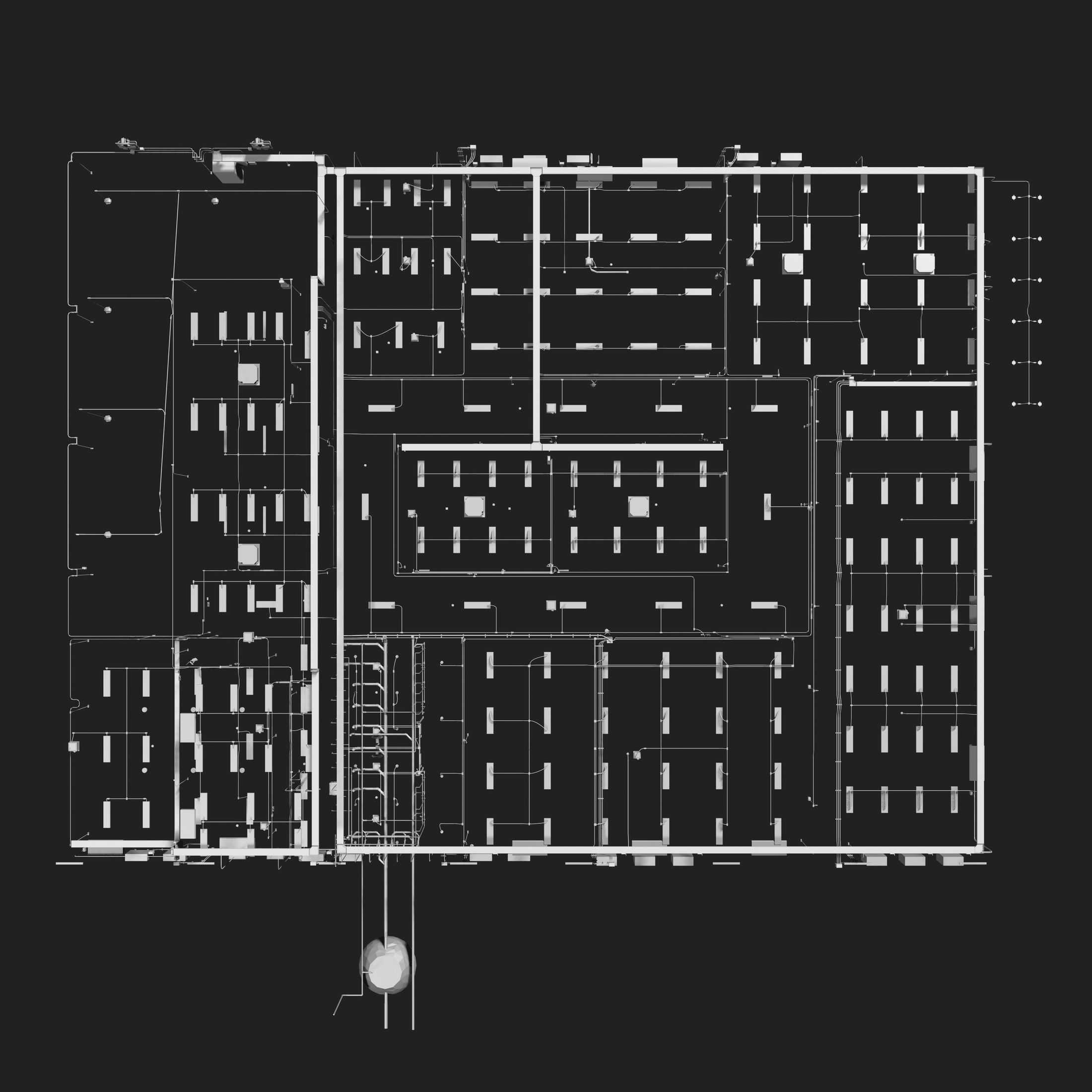 MEP piping in building 3D model_2