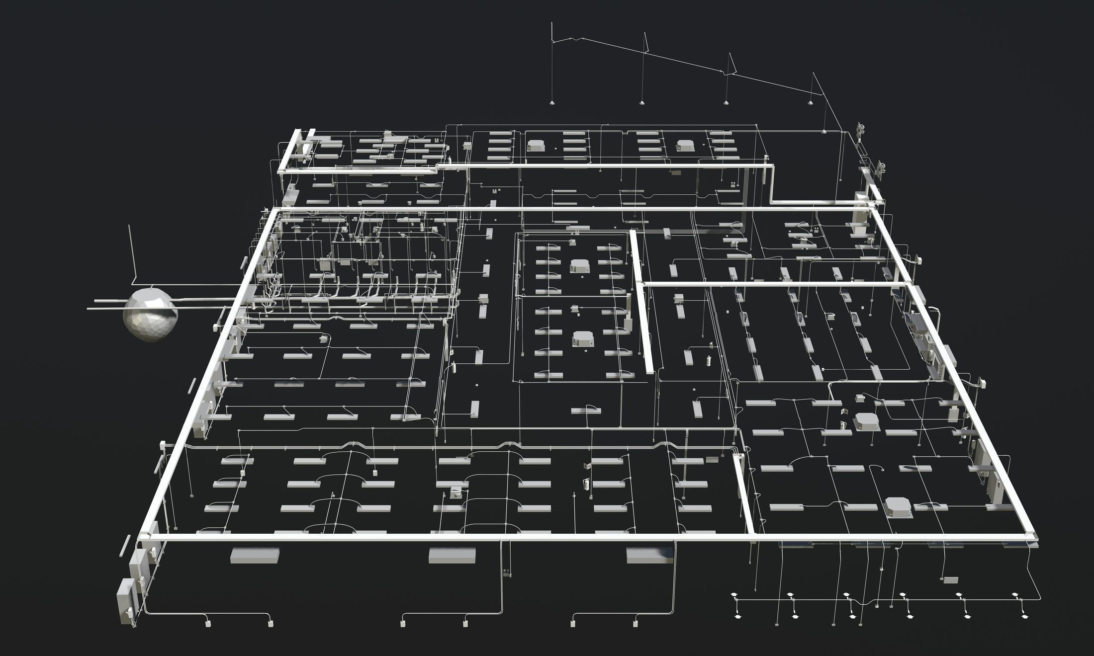 MEP piping in building 3D model_1