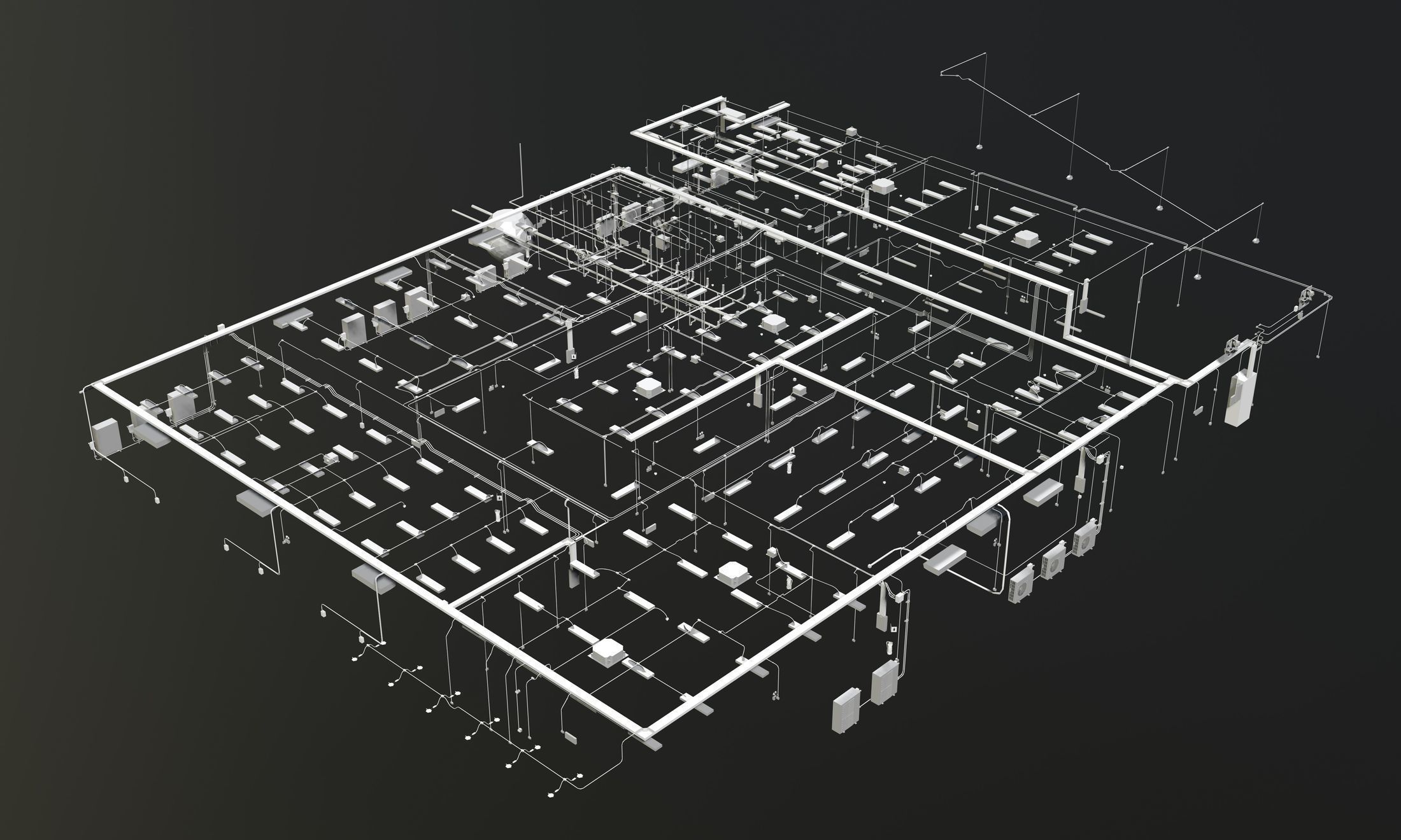 MEP piping in building 3D model_4