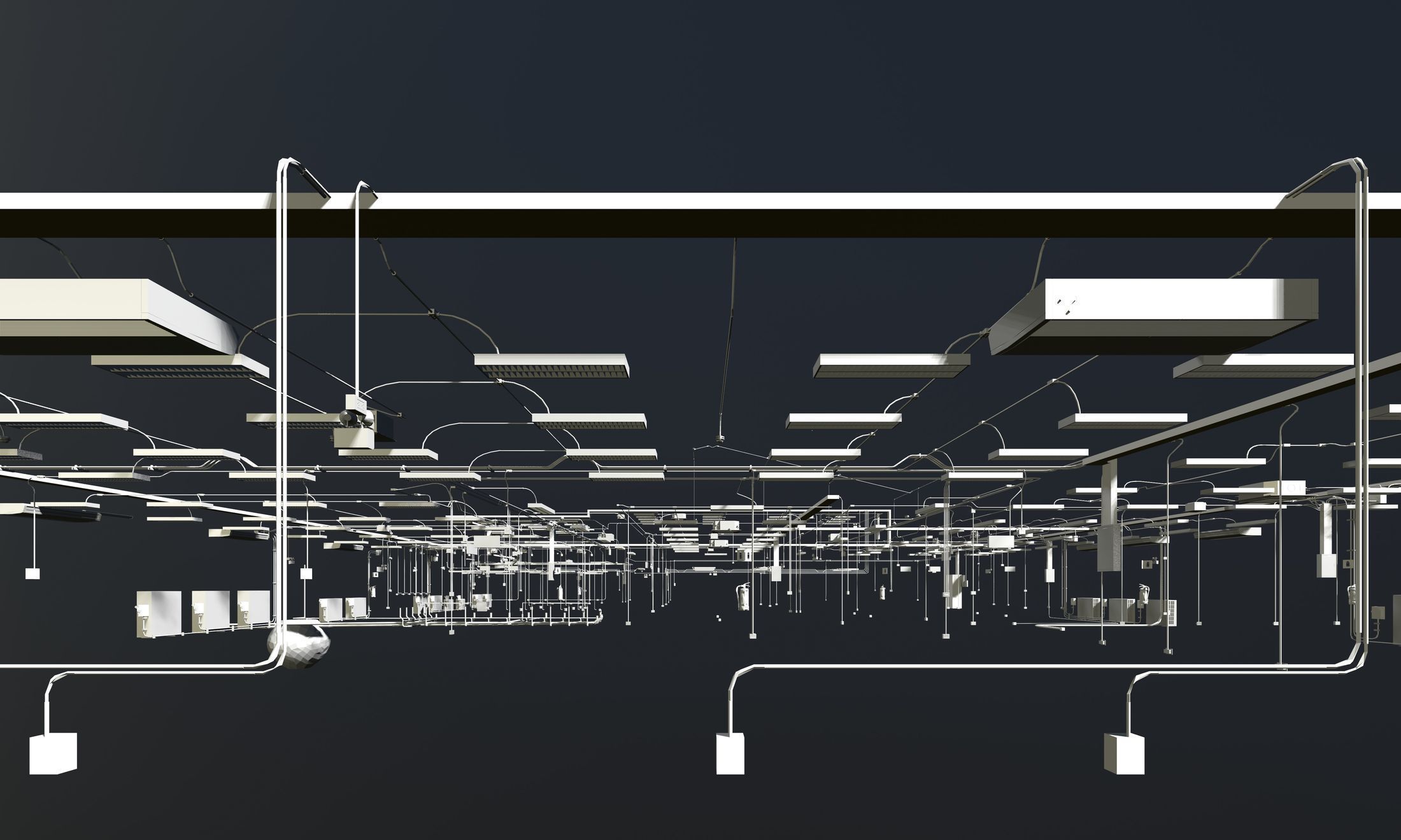 MEP piping in building 3D model_5