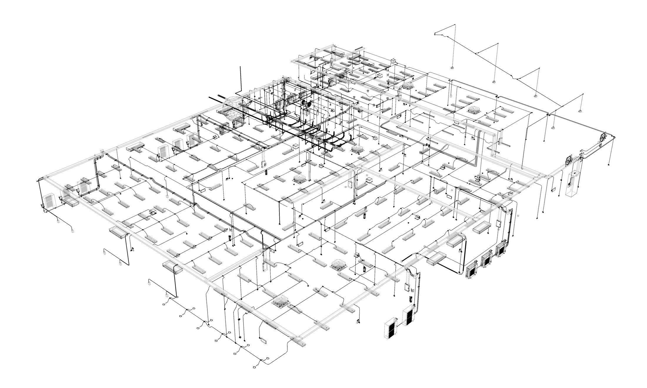 MEP piping in building 3D model_8
