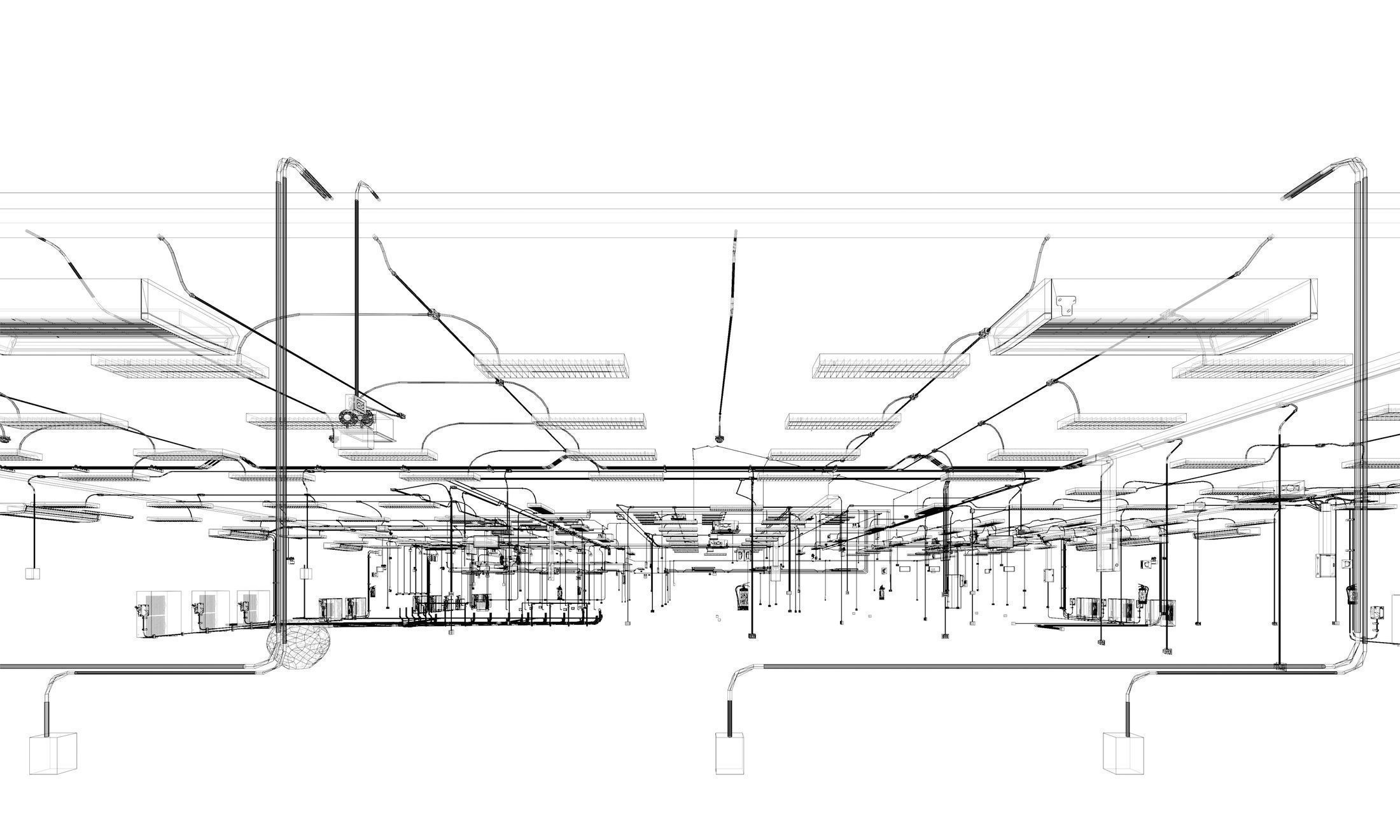 MEP piping in building 3D model_10