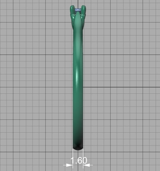 Delicate Solitaire Ring 2mm main stone Trellis Ring 3dmodel 3D print model_34