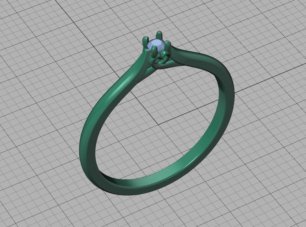 Delicate Solitaire Ring 2mm main stone Trellis Ring 3dmodel 3D print model_36