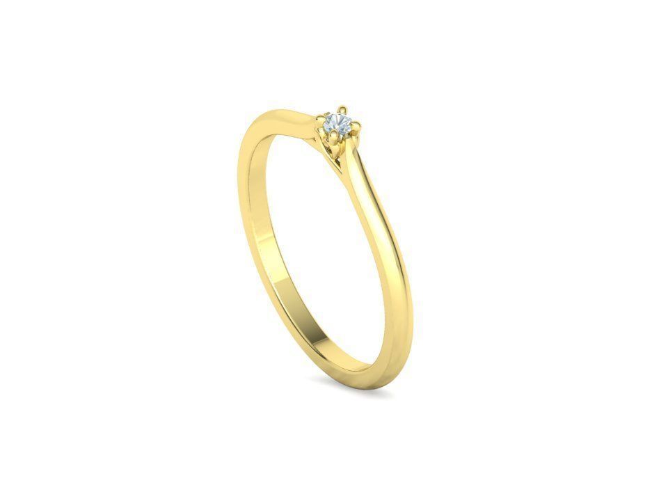 Delicate Solitaire Ring 2mm main stone Trellis Ring 3dmodel 3D print model_29