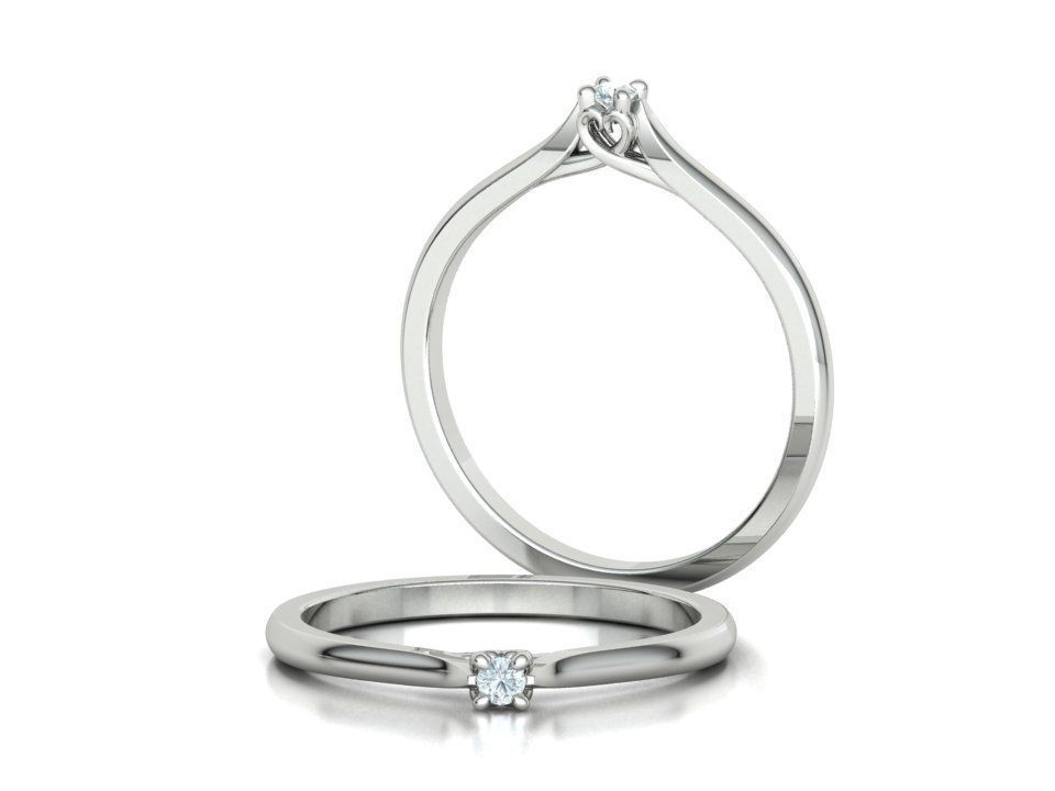 Delicate Solitaire Ring 2mm main stone Trellis Ring 3dmodel 3D print model_5