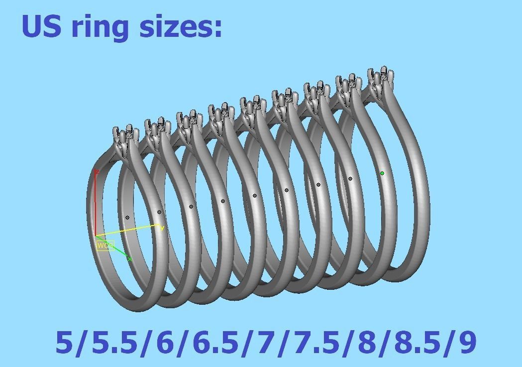 Delicate Solitaire Ring 2mm main stone Trellis Ring 3dmodel 3D print model_10