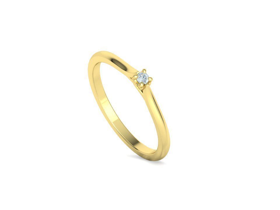 Delicate Solitaire Ring 2mm main stone Trellis Ring 3dmodel 3D print model_26