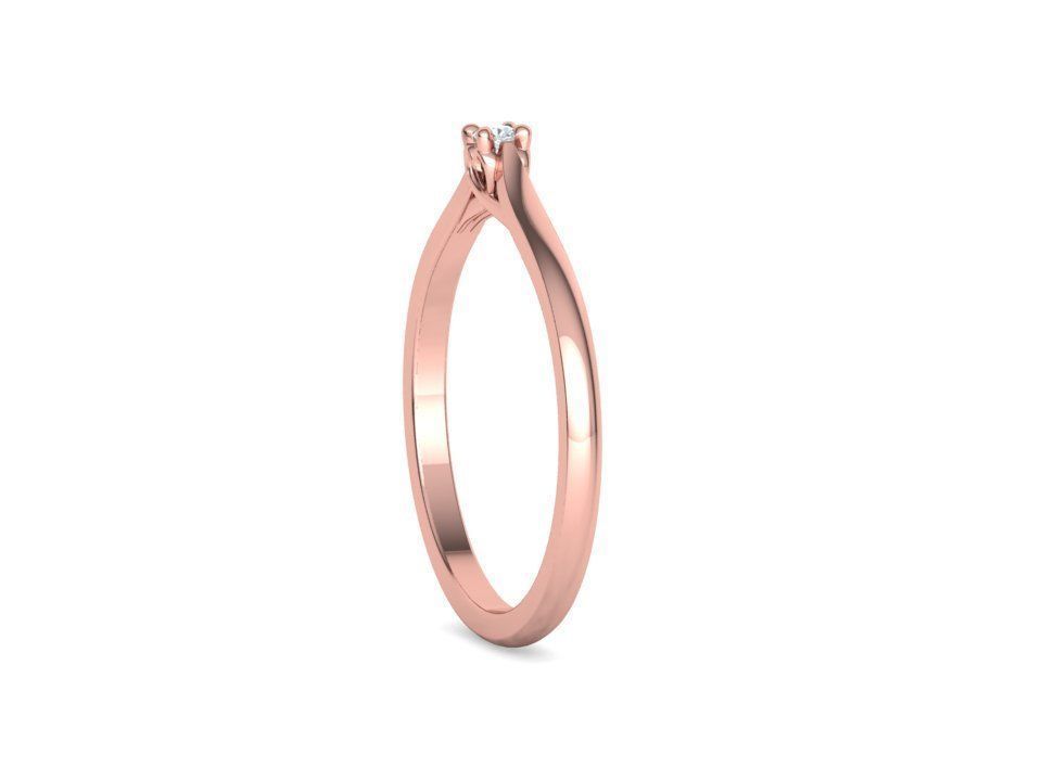 Delicate Solitaire Ring 2mm main stone Trellis Ring 3dmodel 3D print model_22