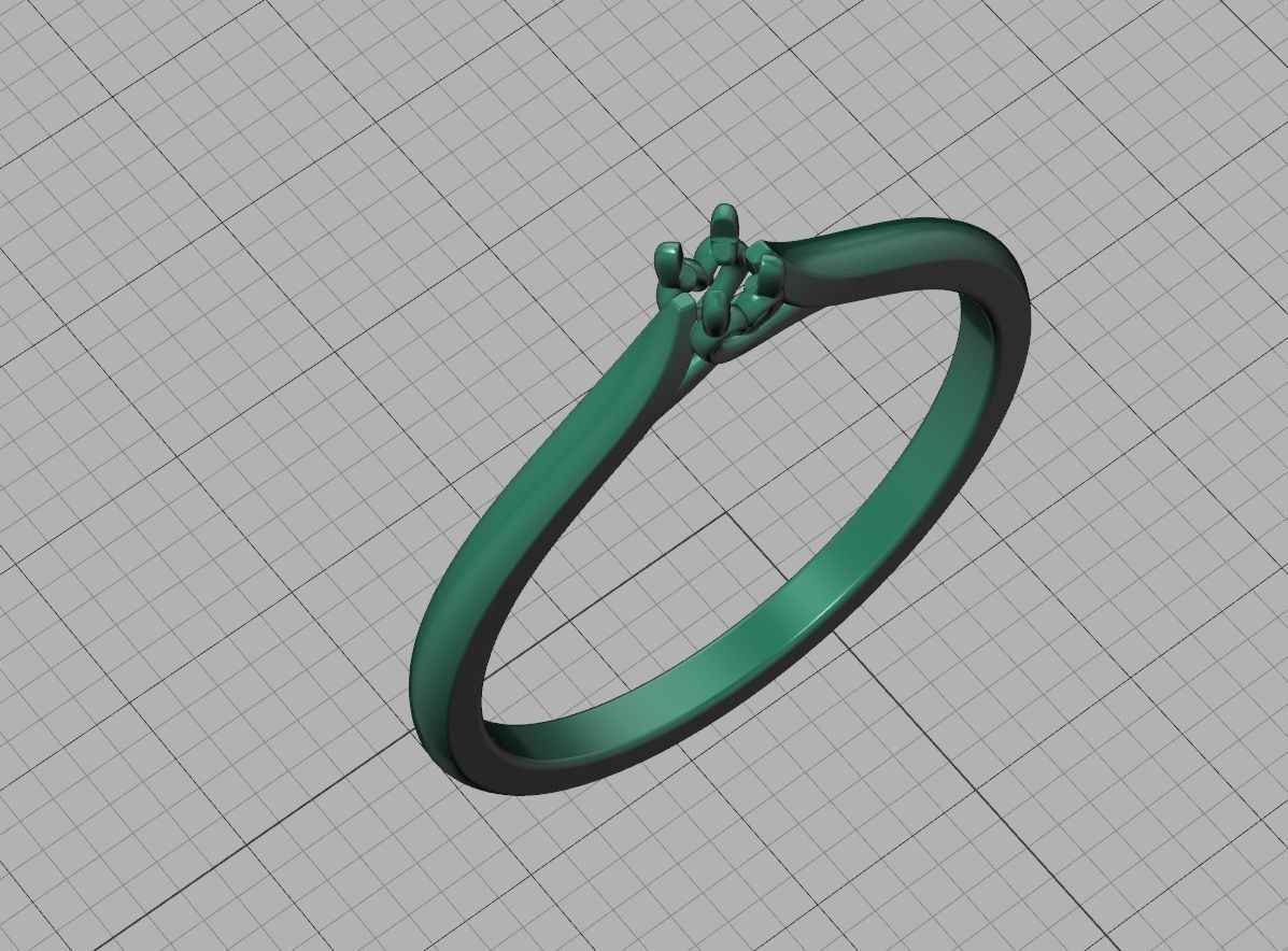 Delicate Solitaire Ring 2mm main stone Trellis Ring 3dmodel 3D print model_9