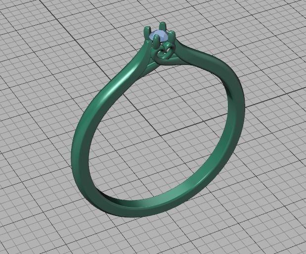 Delicate Solitaire Ring 2mm main stone Trellis Ring 3dmodel 3D print model_39