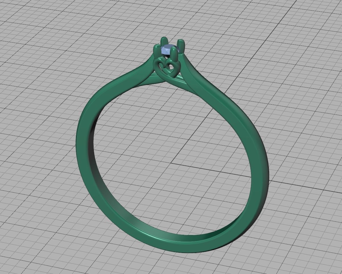 Delicate Solitaire Ring 2mm main stone Trellis Ring 3dmodel 3D print model_8