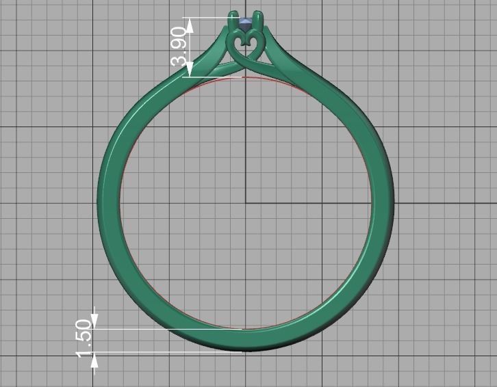 Delicate Solitaire Ring 2mm main stone Trellis Ring 3dmodel 3D print model_38