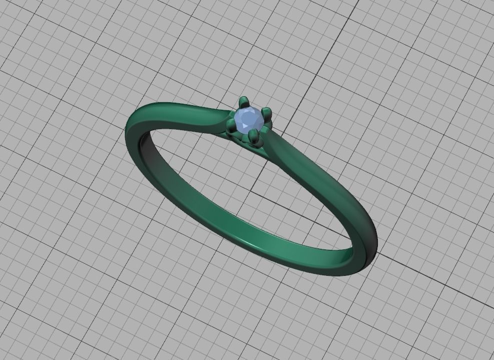 Delicate Solitaire Ring 2mm main stone Trellis Ring 3dmodel 3D print model_35