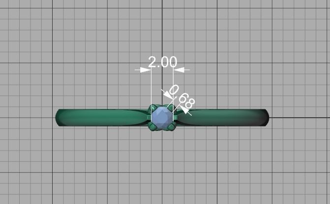 Delicate Solitaire Ring 2mm main stone Trellis Ring 3dmodel 3D print model_7