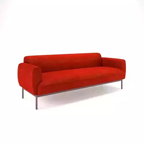 Sofa red tomato low-poly 3D model