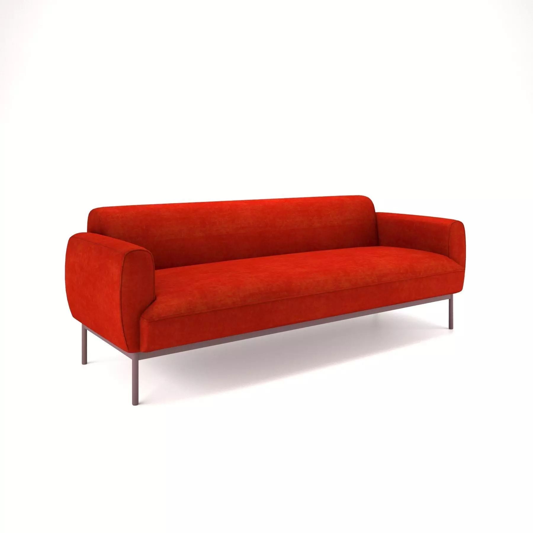 Sofa red tomato low-poly 3D model_0
