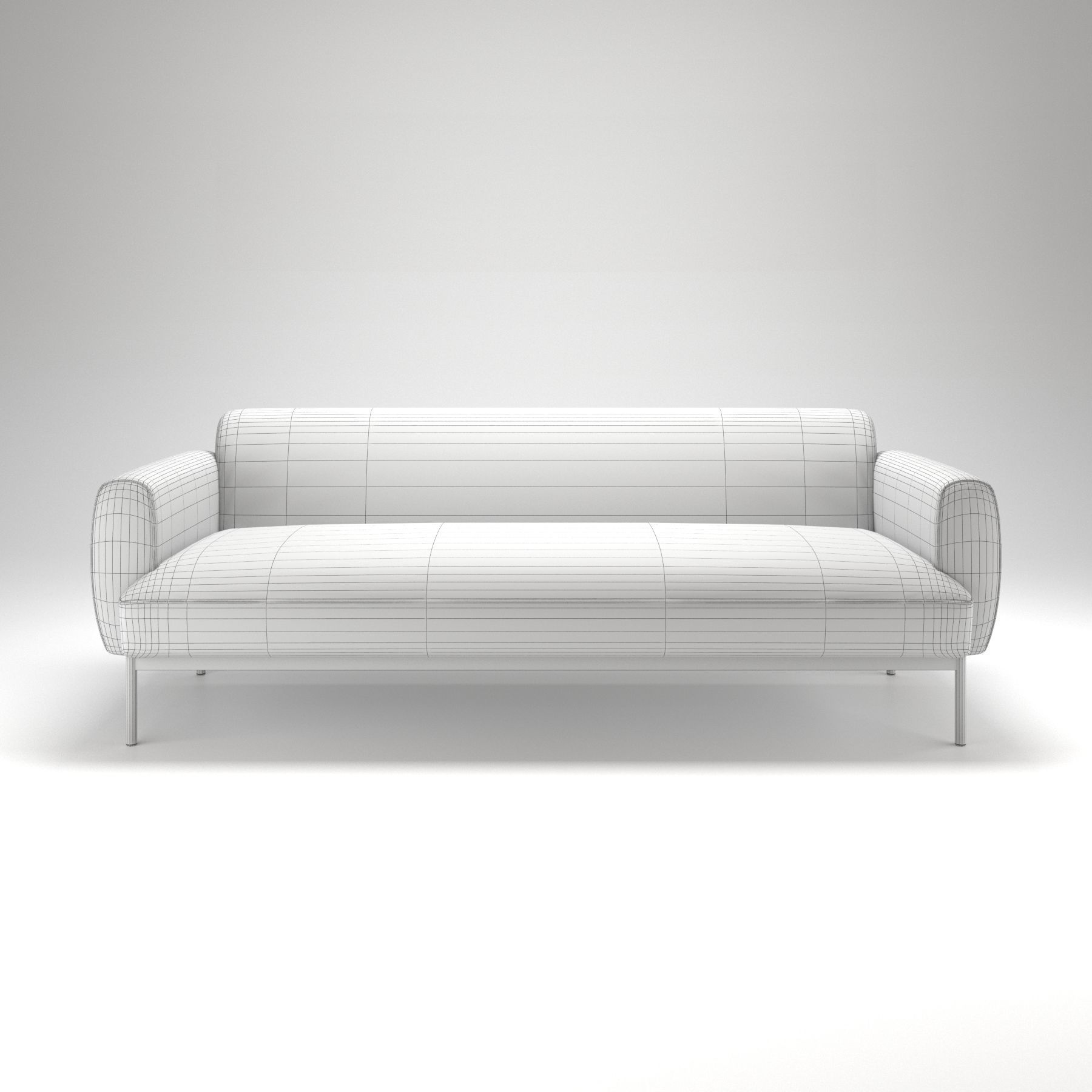 Sofa red tomato low-poly 3D model_3