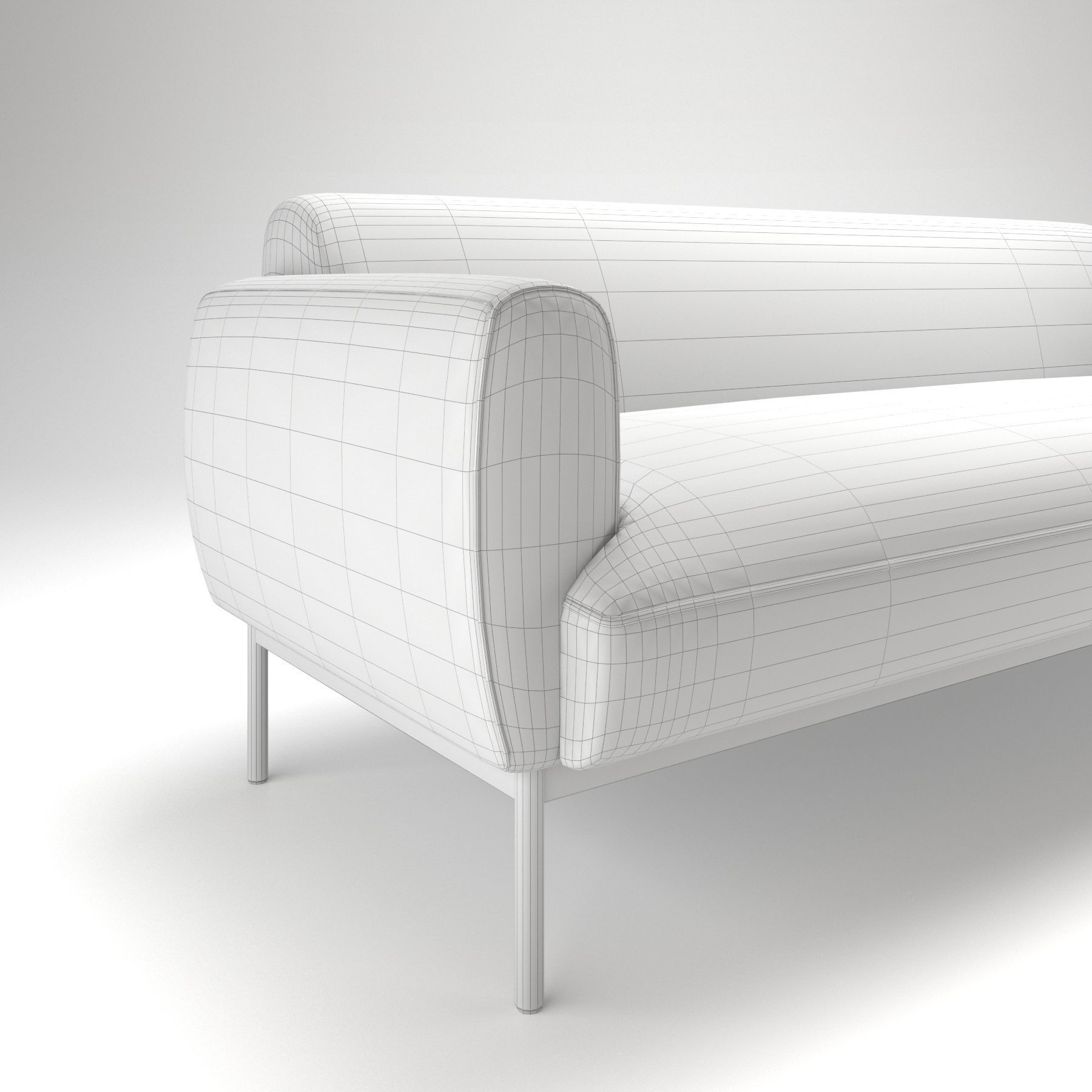 Sofa red tomato low-poly 3D model_7