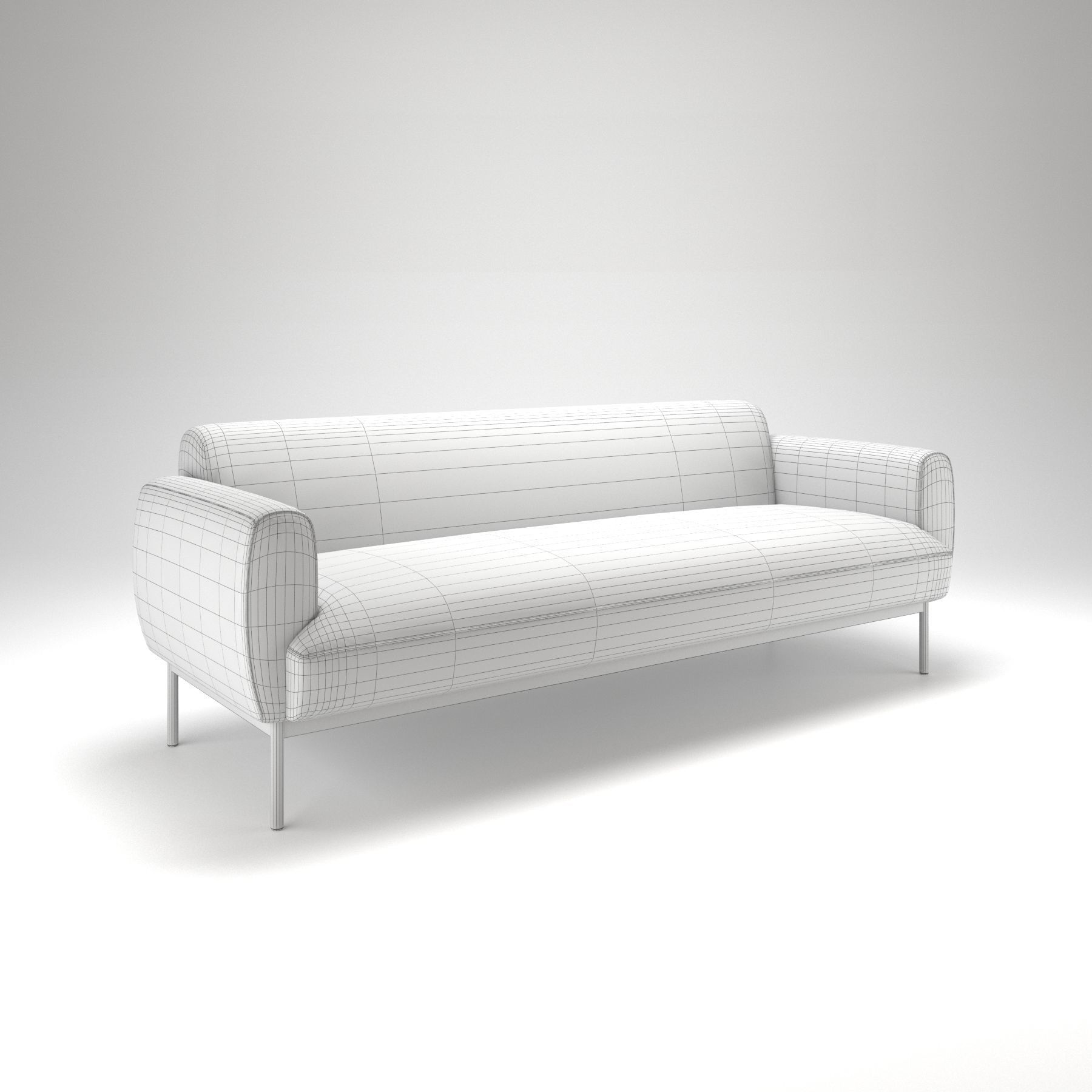 Sofa red tomato low-poly 3D model_1