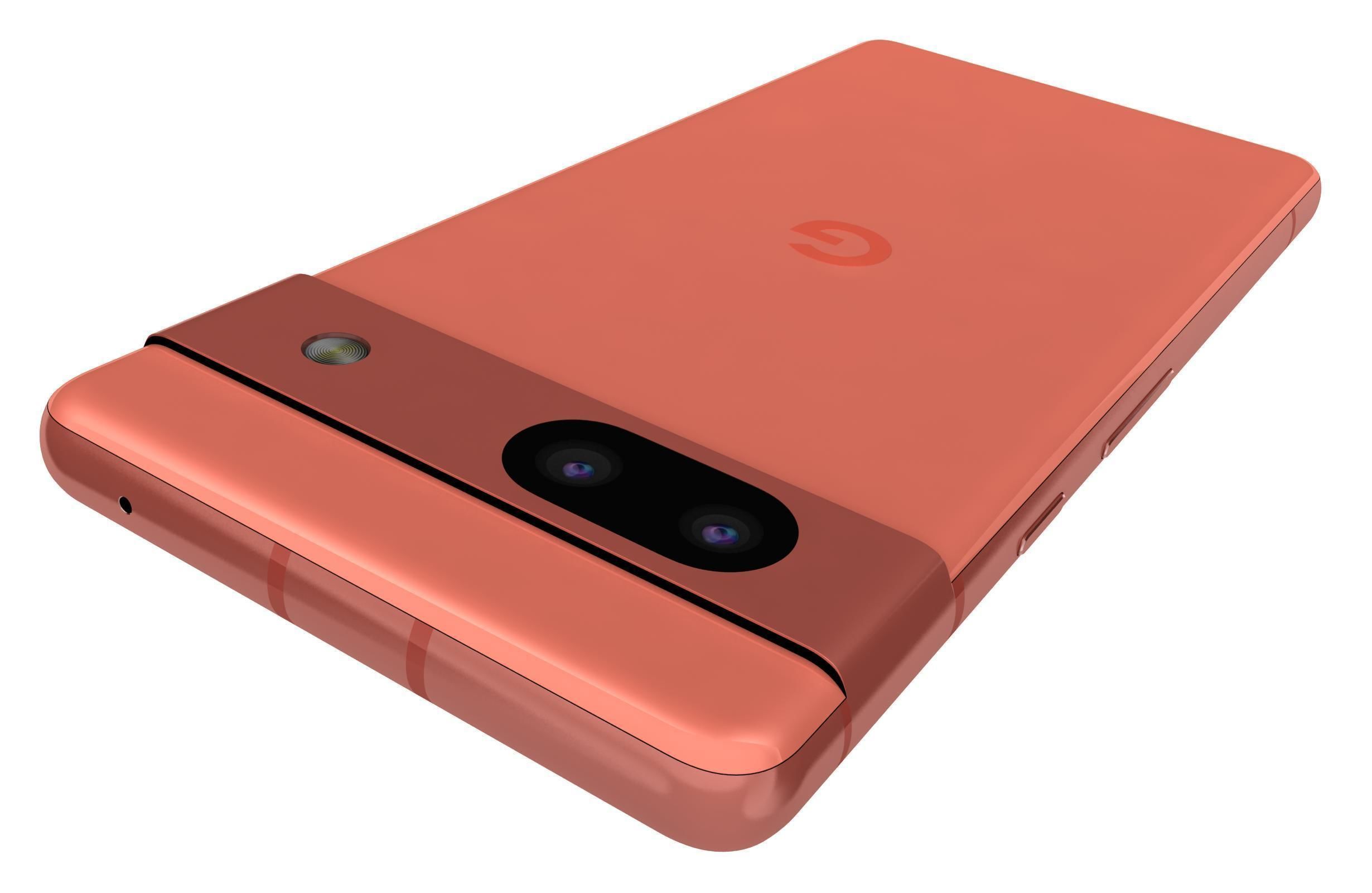 Google Pixel 7A Kinda Coral Low-poly 3D model_15