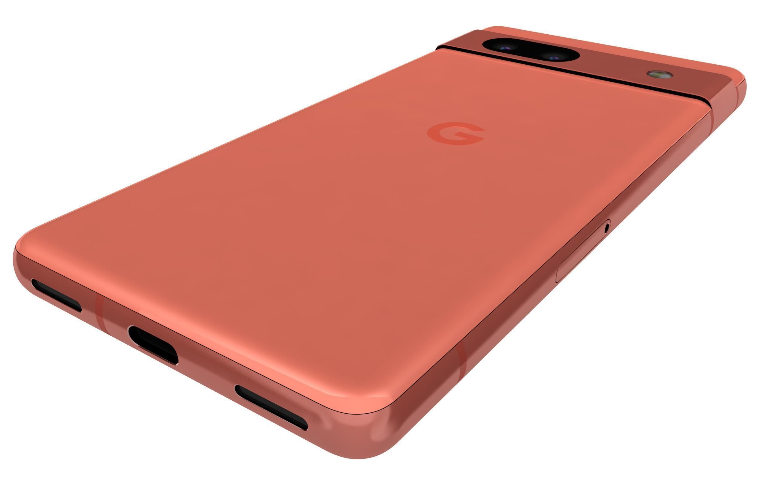 Google Pixel 7A Kinda Coral Low-poly 3D model_14