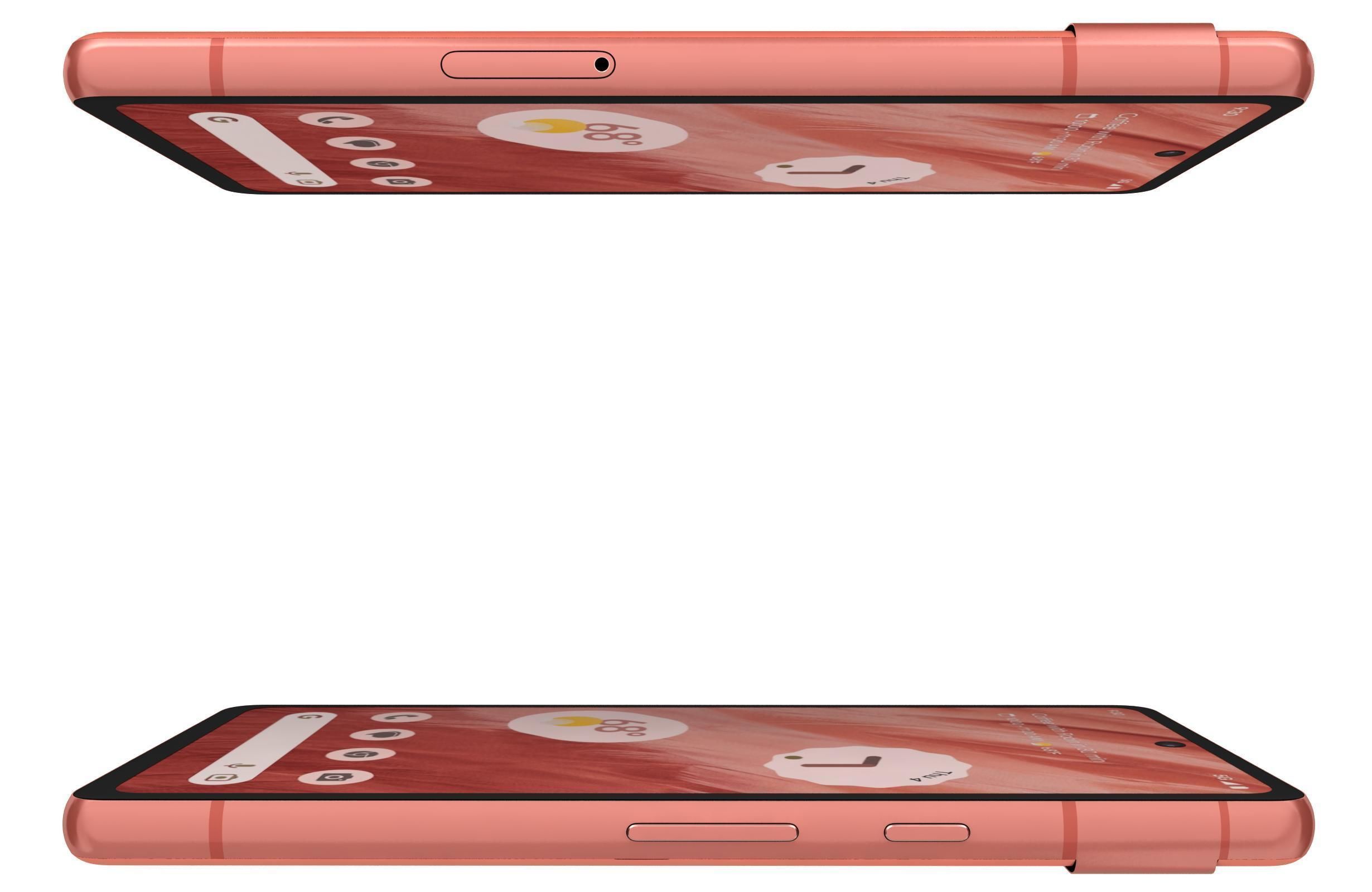 Google Pixel 7A Kinda Coral Low-poly 3D model_9