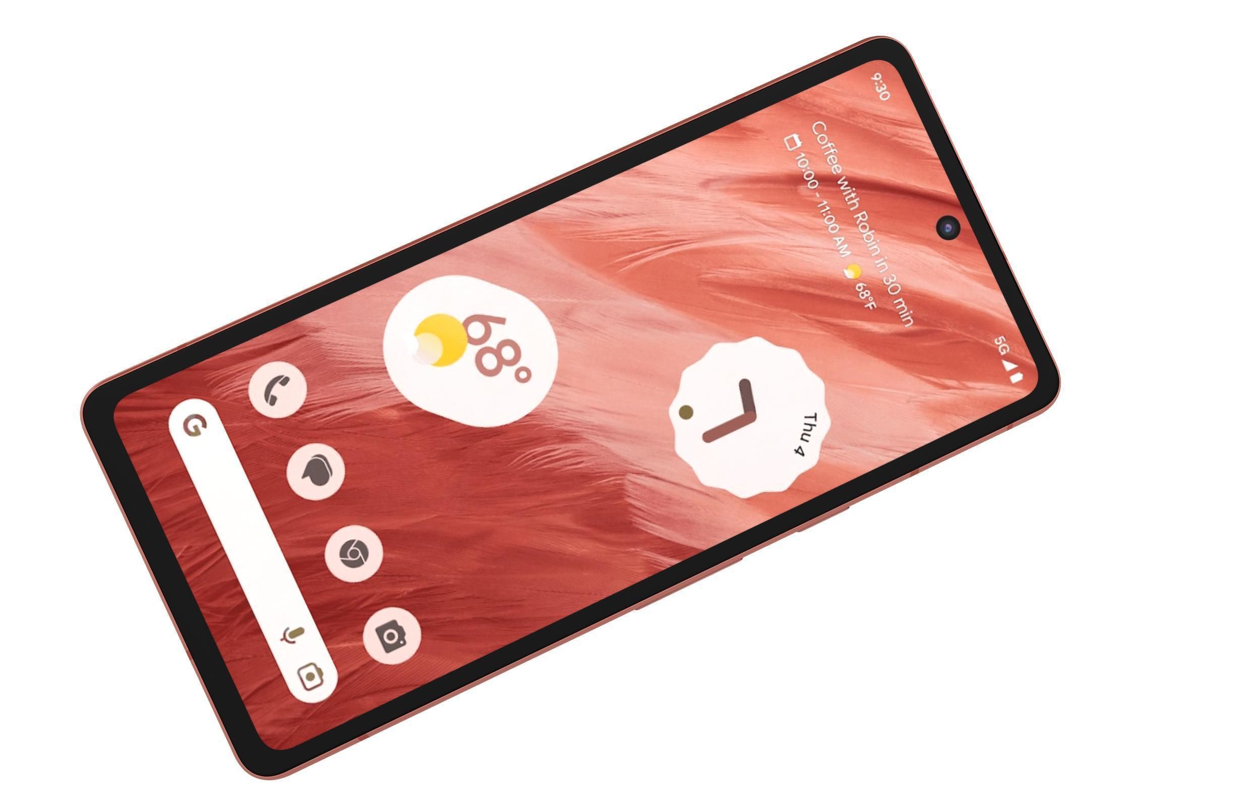 Google Pixel 7A Kinda Coral Low-poly 3D model_10