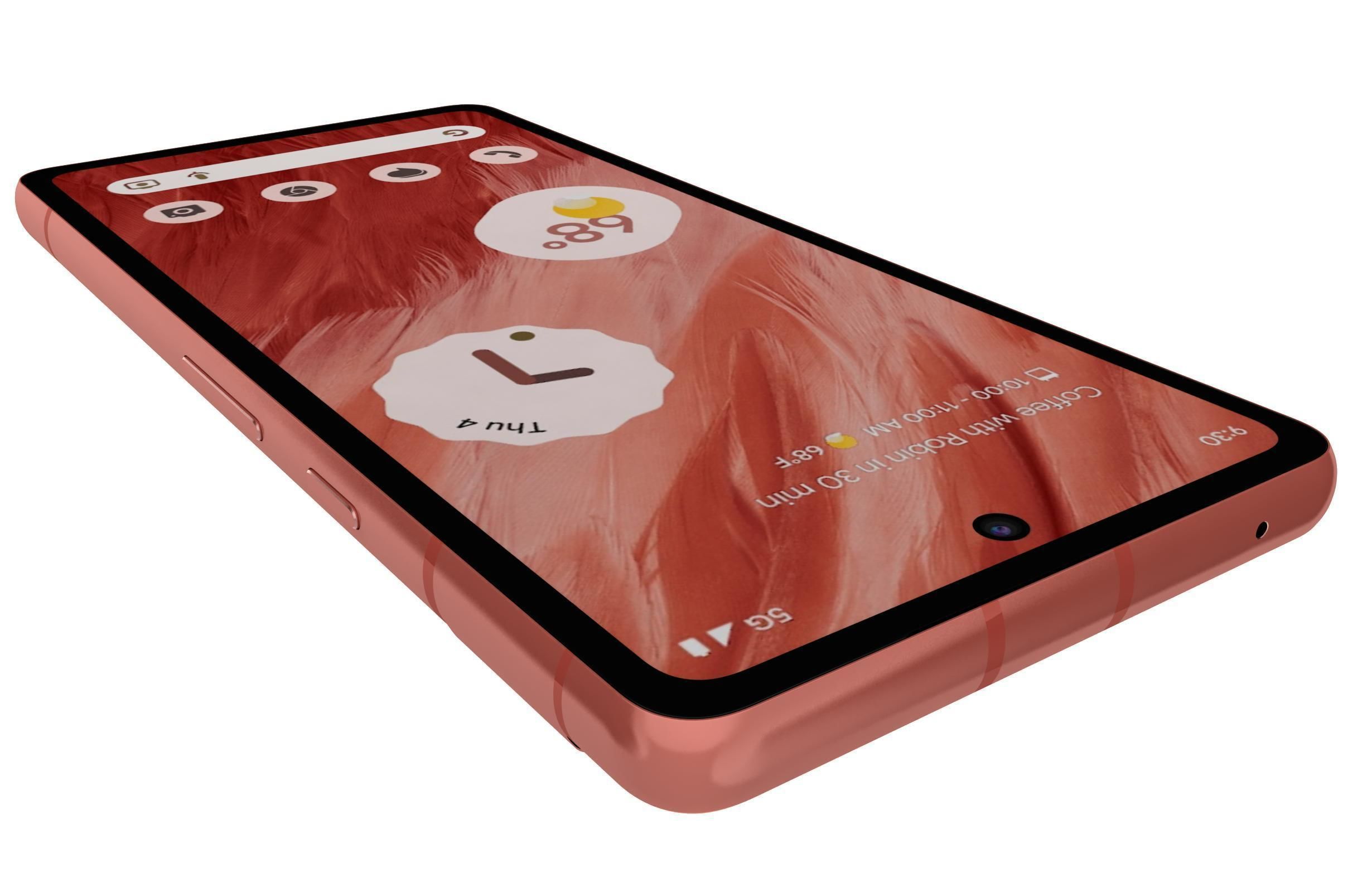 Google Pixel 7A Kinda Coral Low-poly 3D model_13