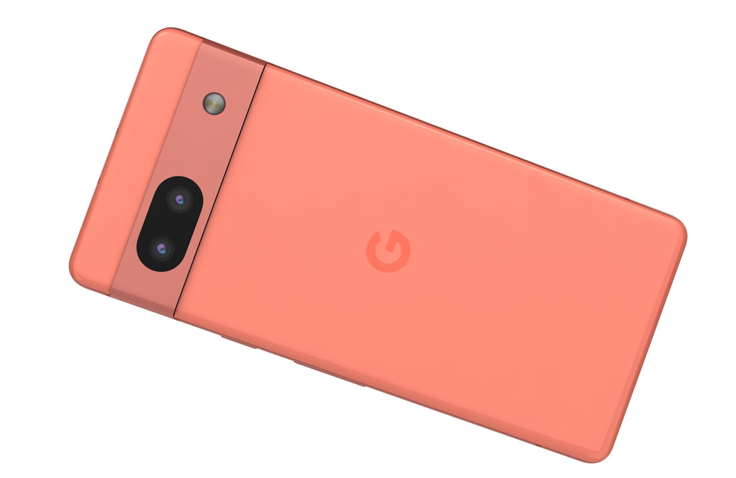 Google Pixel 7A Kinda Coral Low-poly 3D model_11