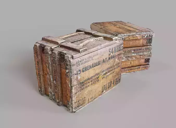 Old Ammo Box Photogrammetry 3d scan optimized game ready