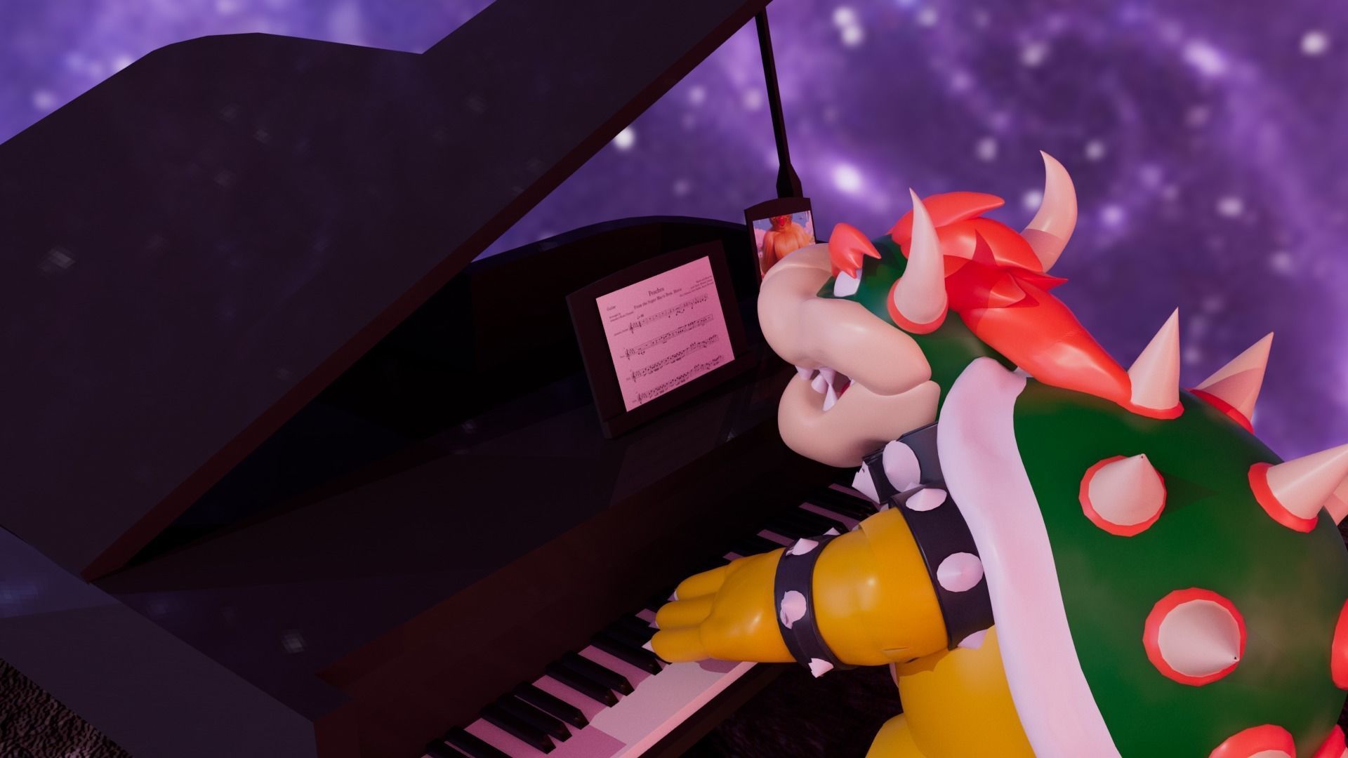 Bowser with the piano Low-poly 3D model_24