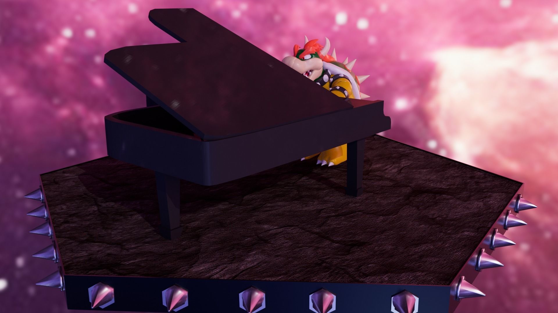 Bowser with the piano Low-poly 3D model_7