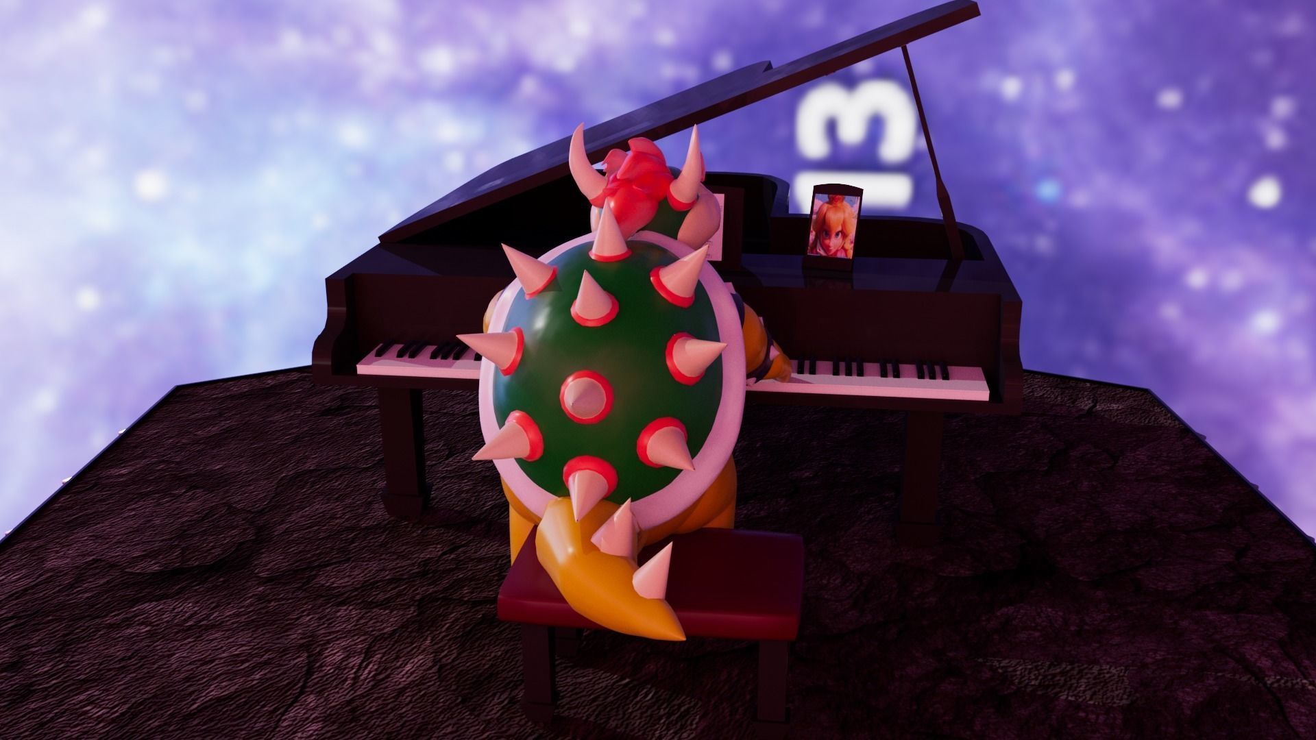 Bowser with the piano Low-poly 3D model_12