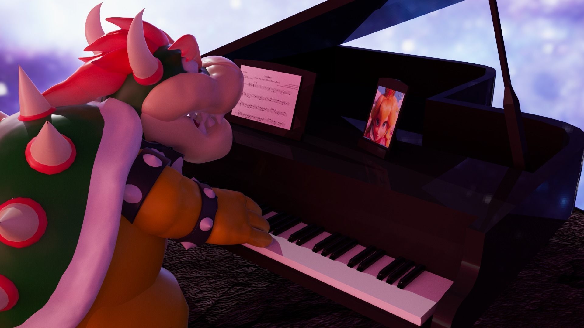 Bowser with the piano Low-poly 3D model_15