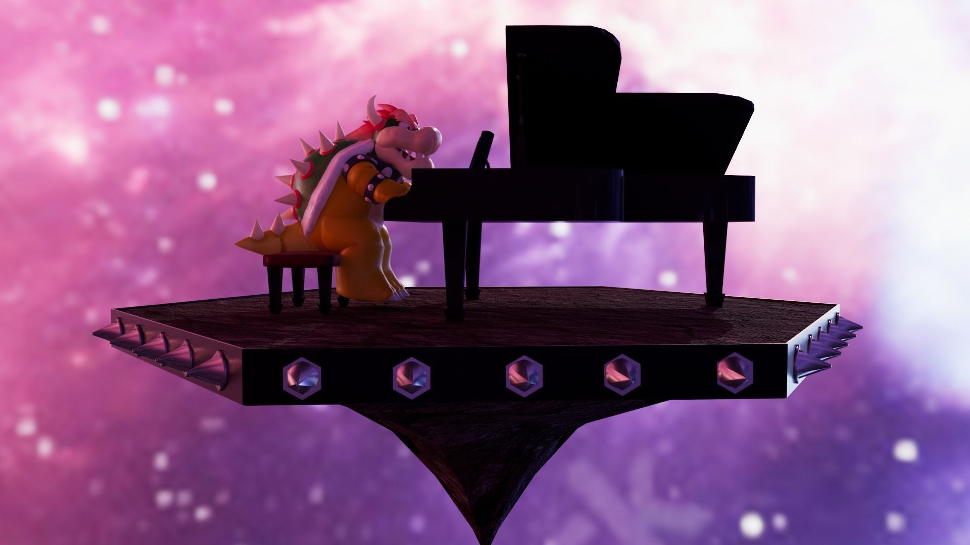 Bowser with the piano Low-poly 3D model_26
