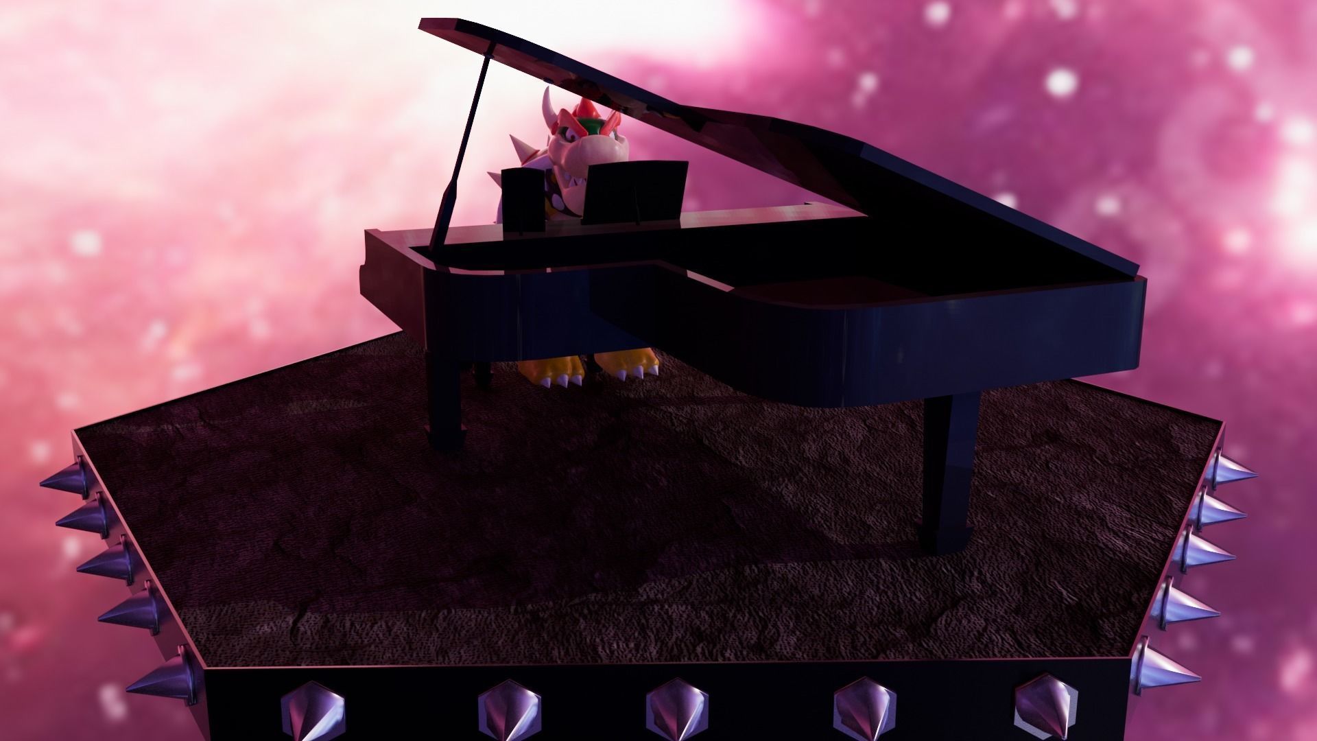 Bowser with the piano Low-poly 3D model_5