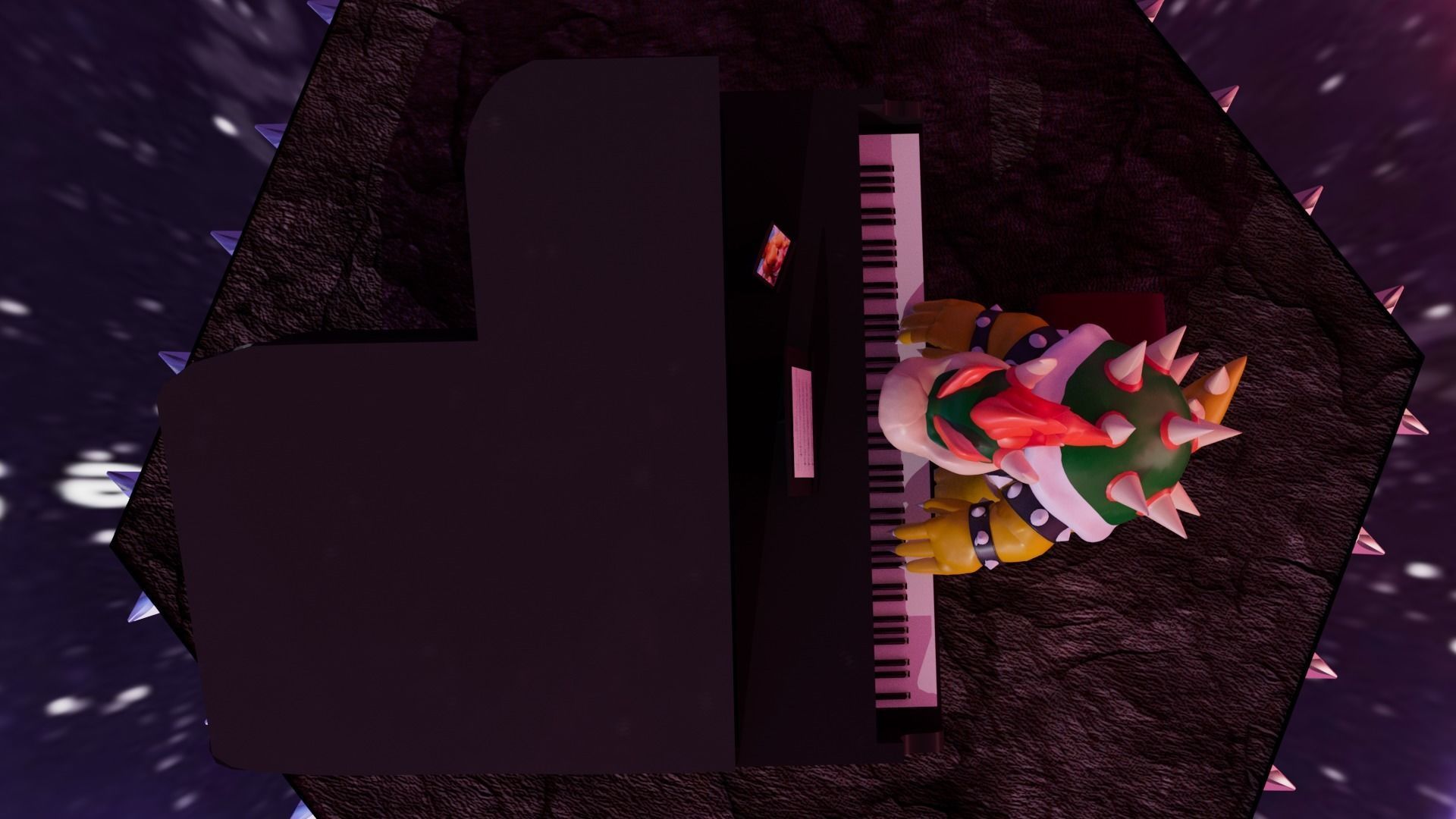 Bowser with the piano Low-poly 3D model_23