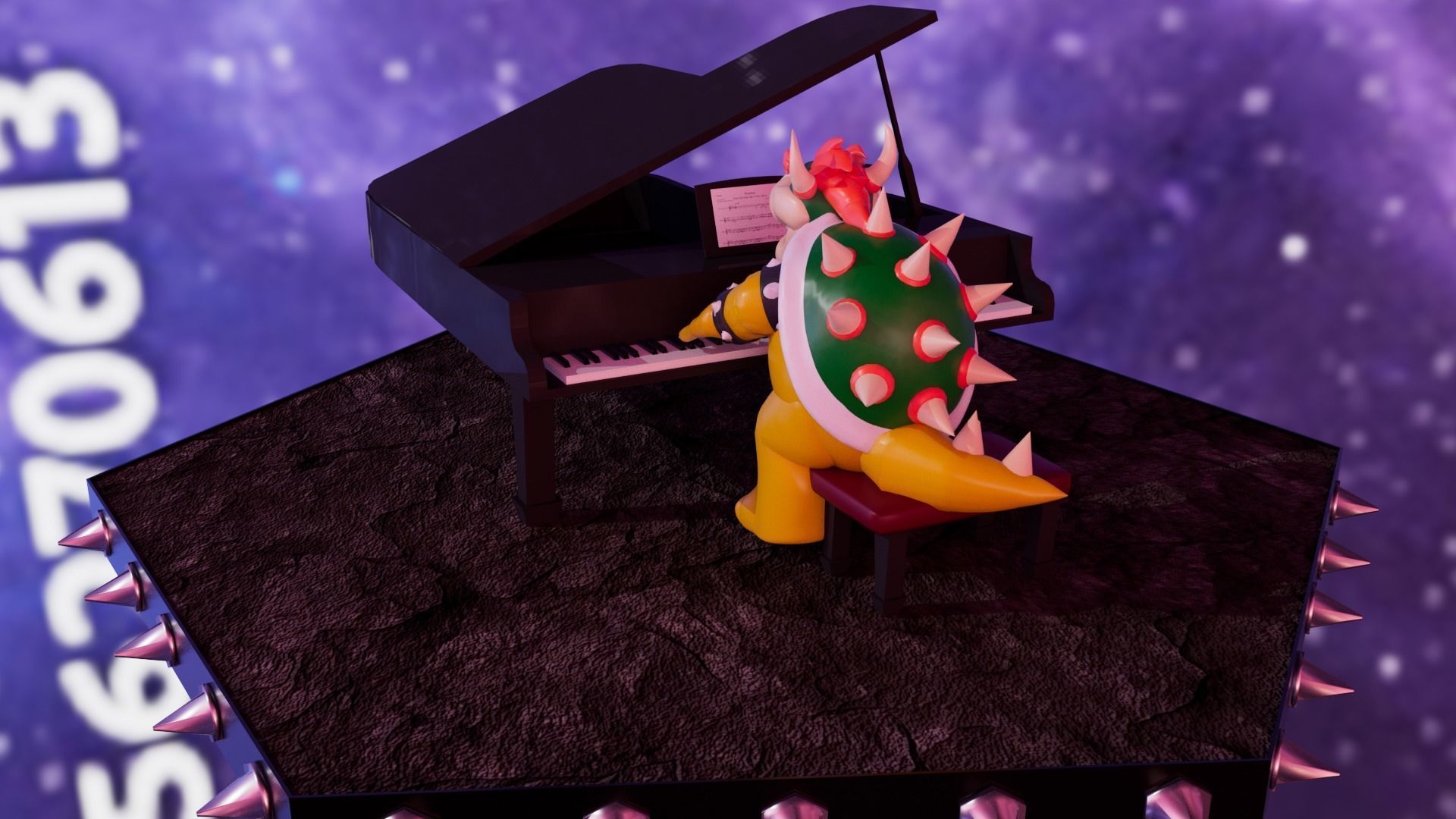 Bowser with the piano Low-poly 3D model_10
