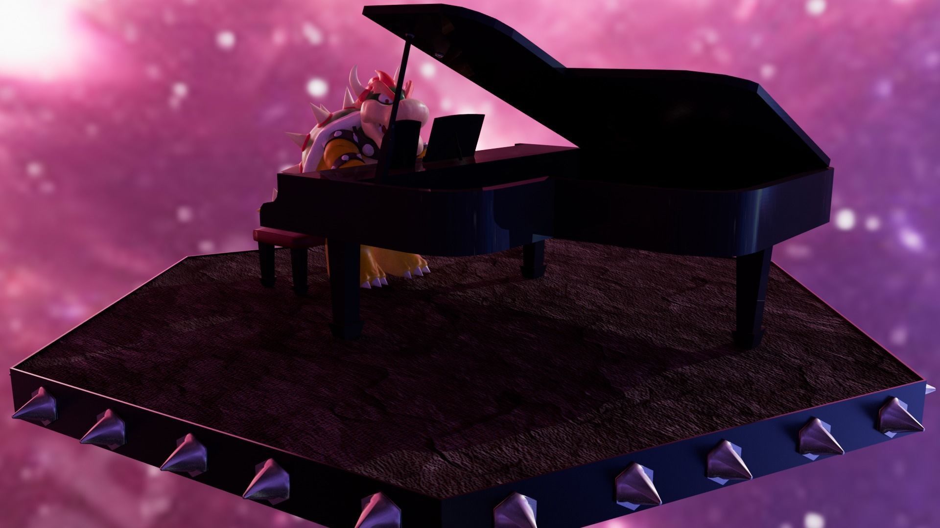Bowser with the piano Low-poly 3D model_4