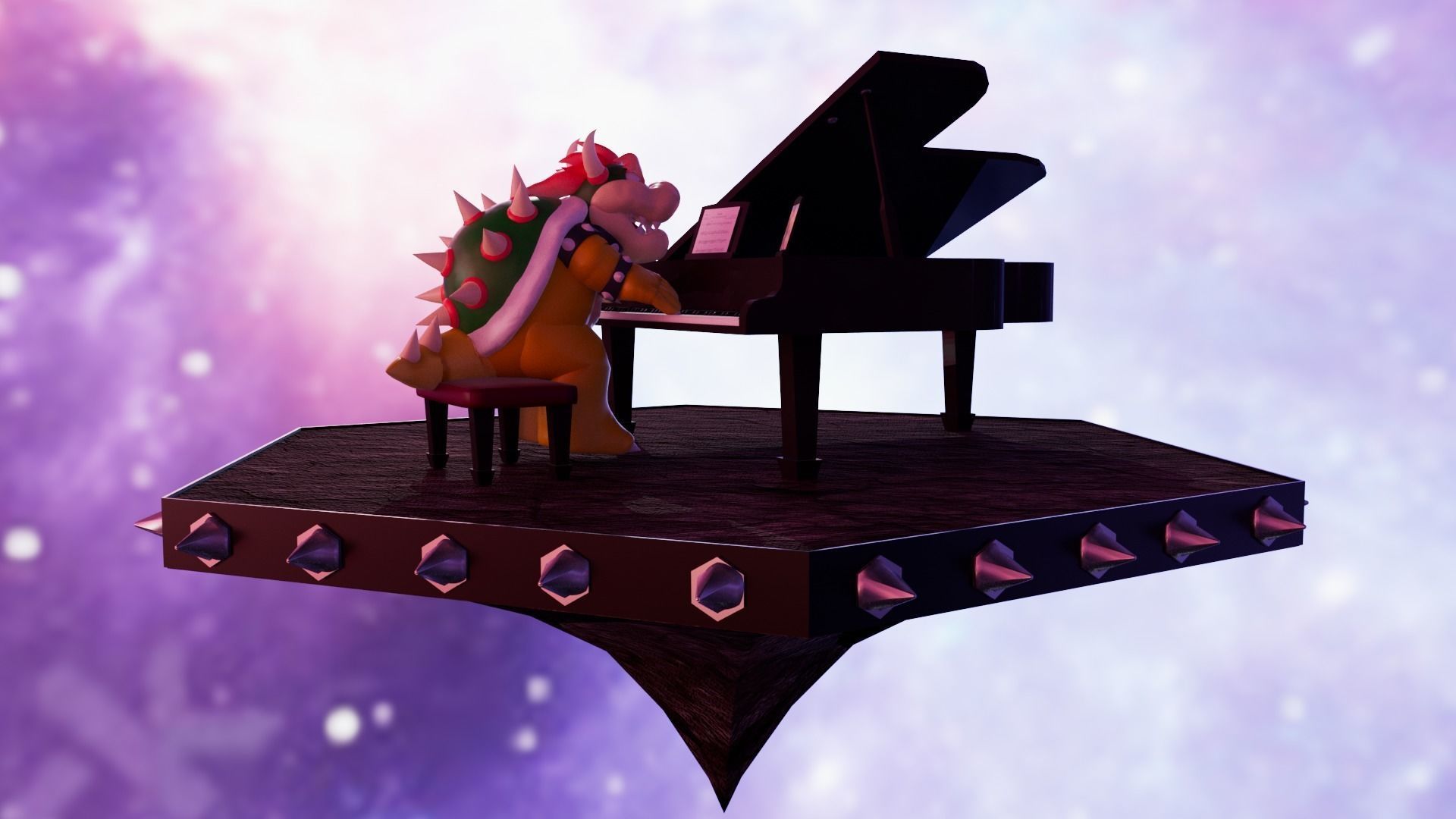 Bowser with the piano Low-poly 3D model_25
