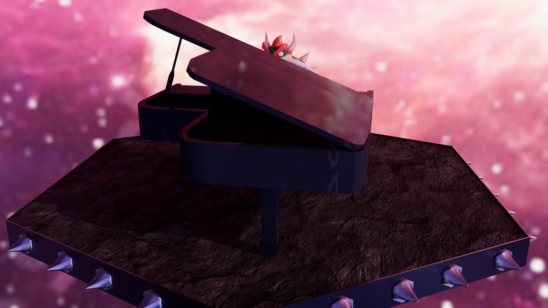Bowser with the piano Low-poly 3D model_6