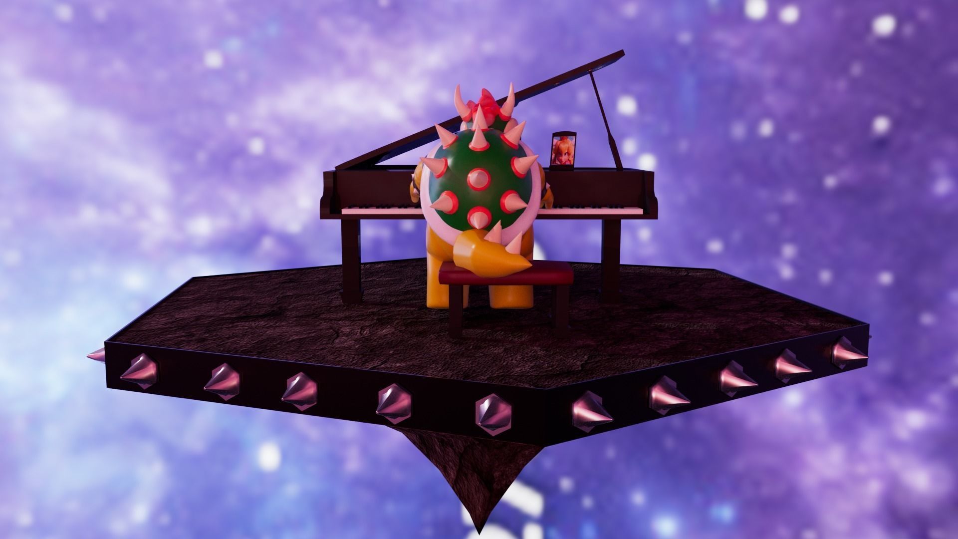Bowser with the piano Low-poly 3D model_33