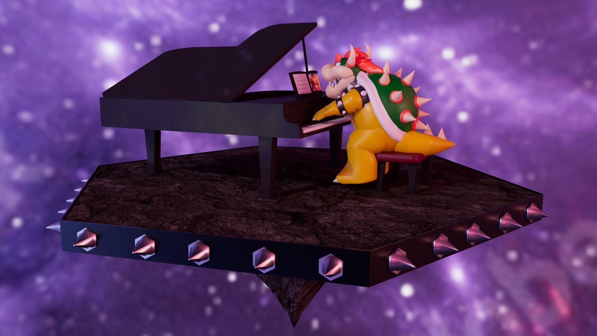 Bowser with the piano Low-poly 3D model_31