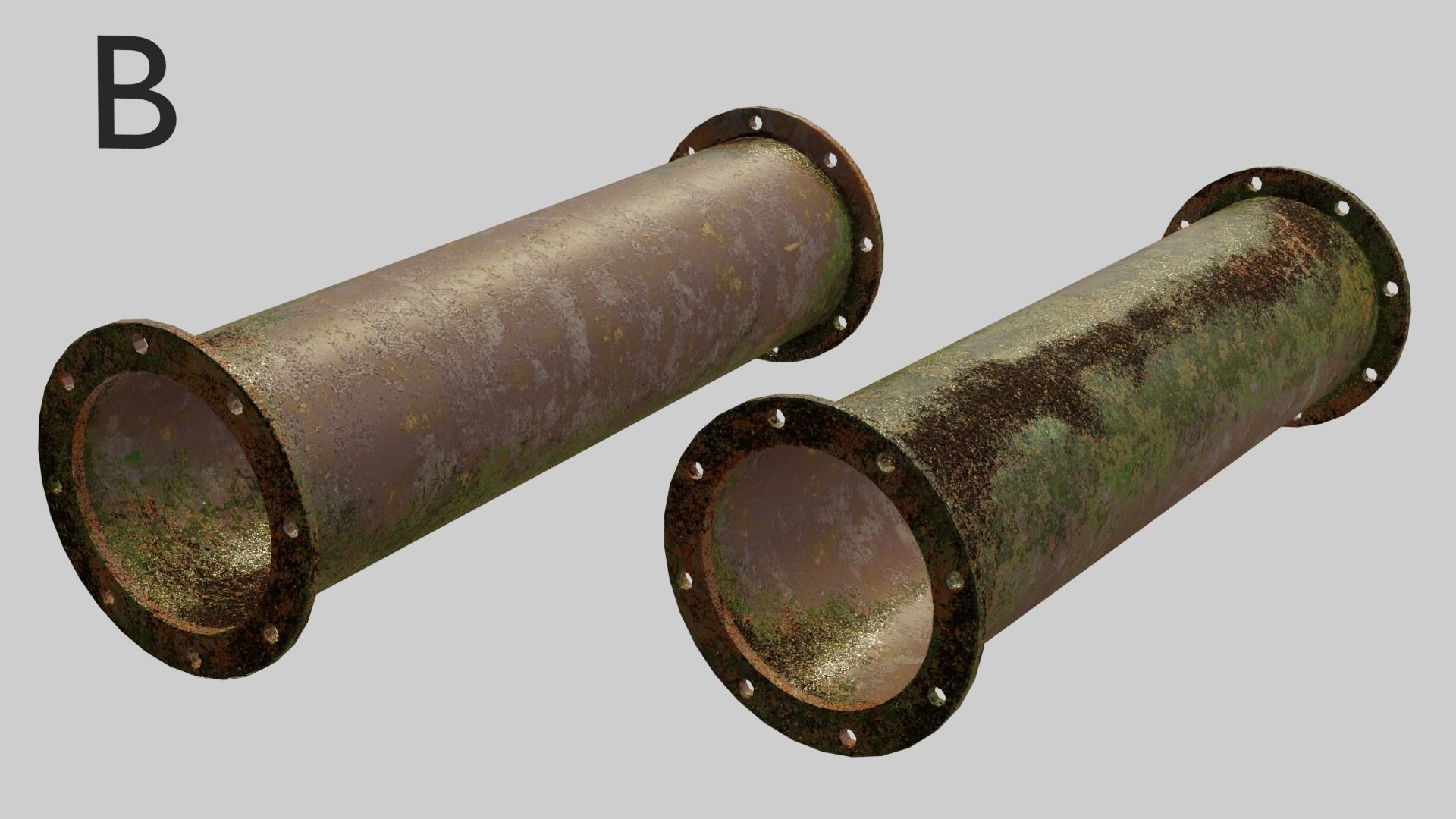 Sewer Pipe with Texture Variants Low-poly 3D model_2