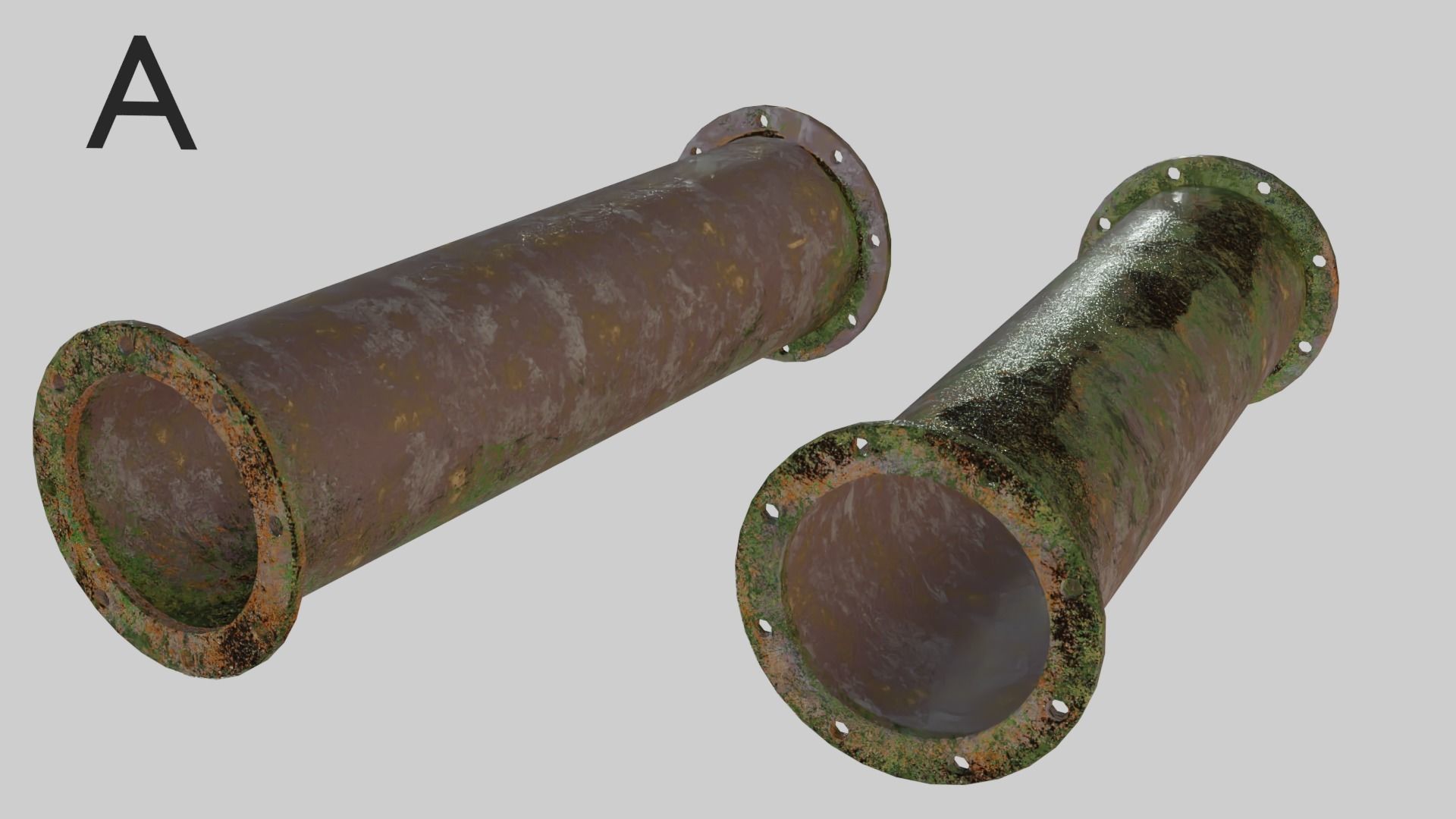 Sewer Pipe with Texture Variants Low-poly 3D model_1