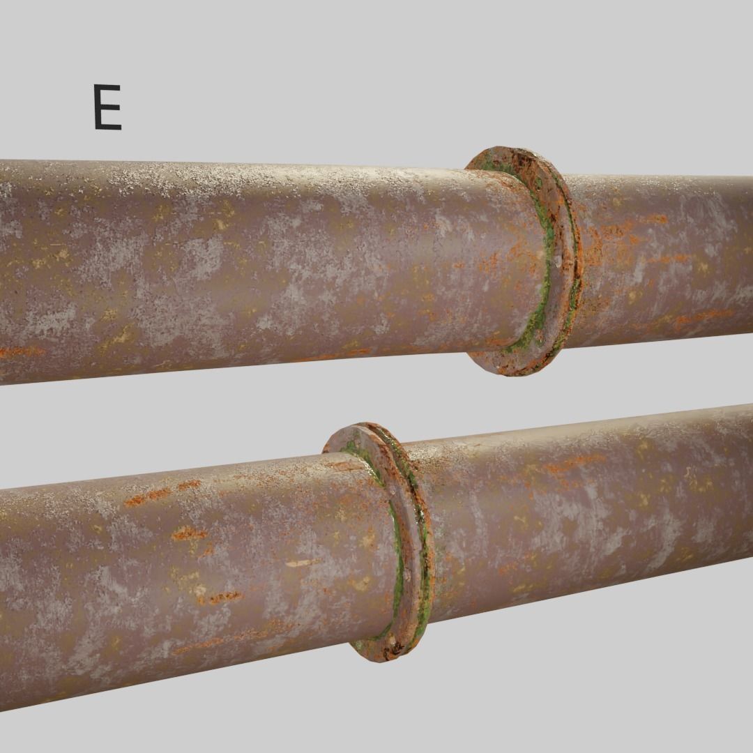 Sewer Pipe with Texture Variants Low-poly 3D model_5