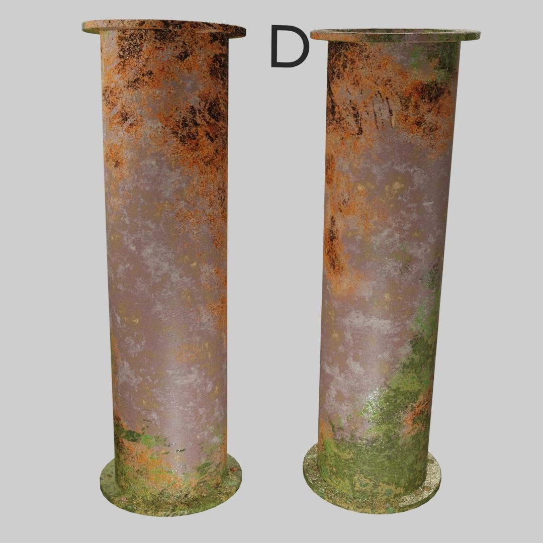Sewer Pipe with Texture Variants Low-poly 3D model_4