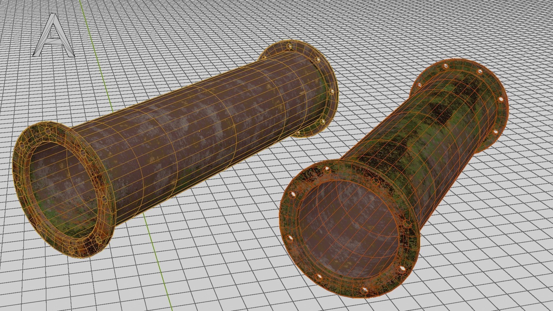 Sewer Pipe with Texture Variants Low-poly 3D model_6